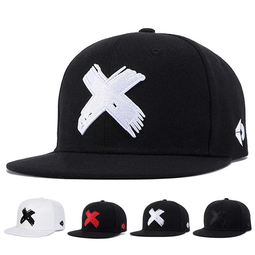 Unisex X Letter Embroidery Hip-hop Hats
