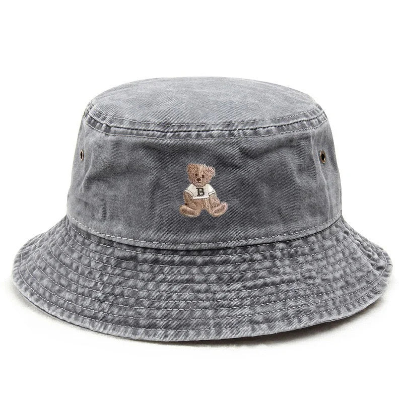 Vintage Teddy Bear Cotton Bucket Hat