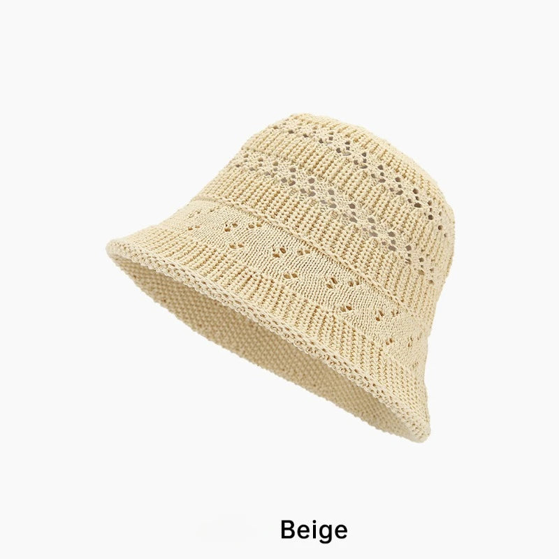 Spring Summer Knitted Vacation Beach Bucket Hat