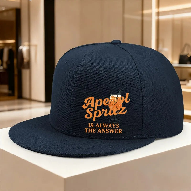 Aperol Spritz Slogan Flat Brim Snapback Cap