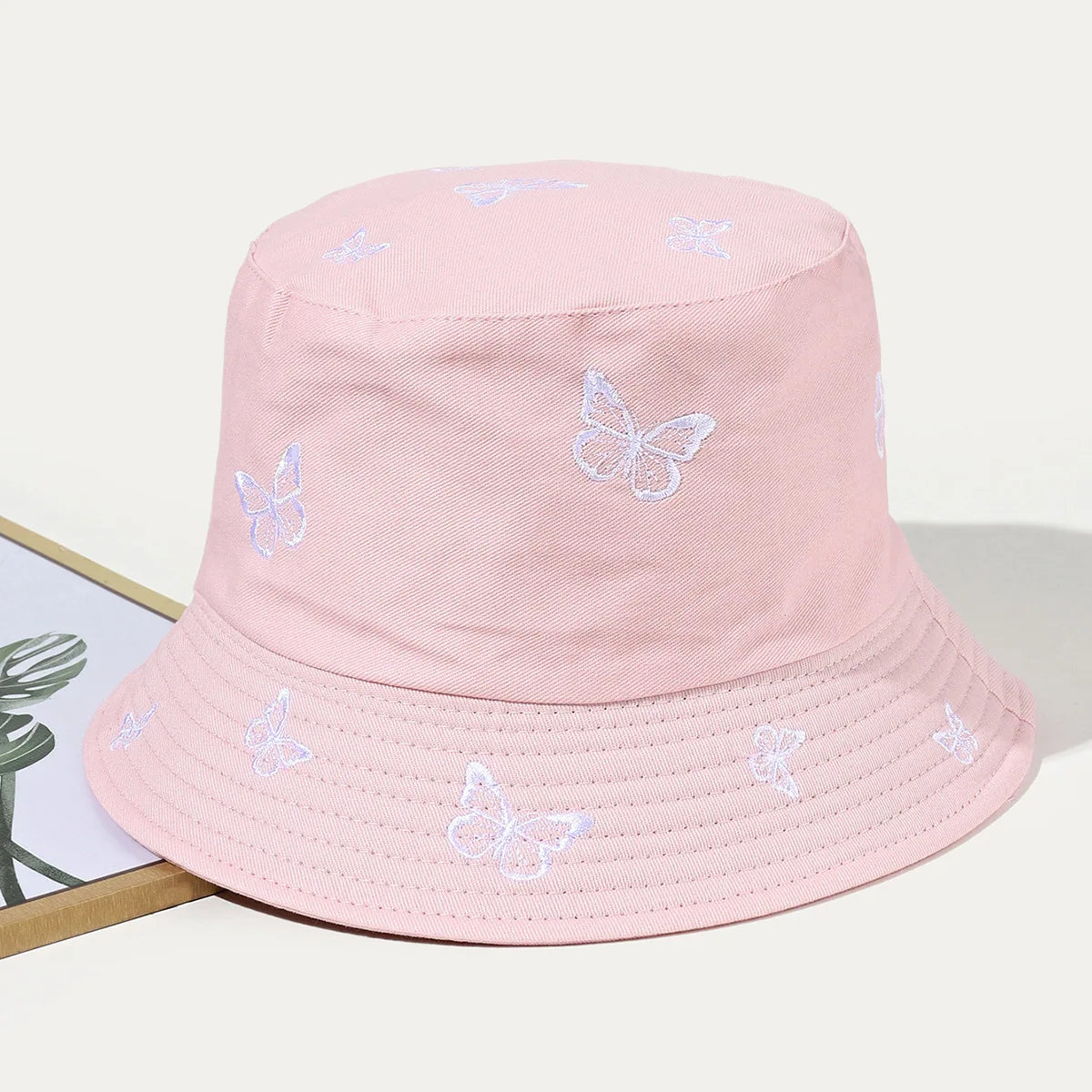 Embroidered Adjustable Wide Brim Bucket Hat
