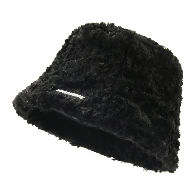 Korean Wool Plush Bucket Hat