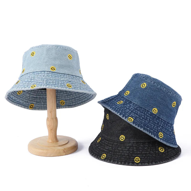 Denim Unisex Aesthetic Outdoor Travel Packable Fisherman Bucket Hat