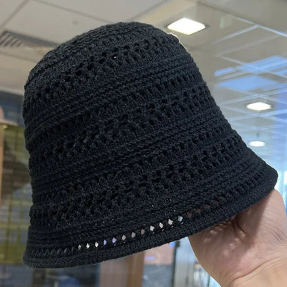 Women Hollow Dome Breathable Summer Bucket Hat