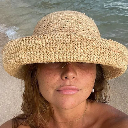 Designer Raffia Straw Summer Bucket Hat