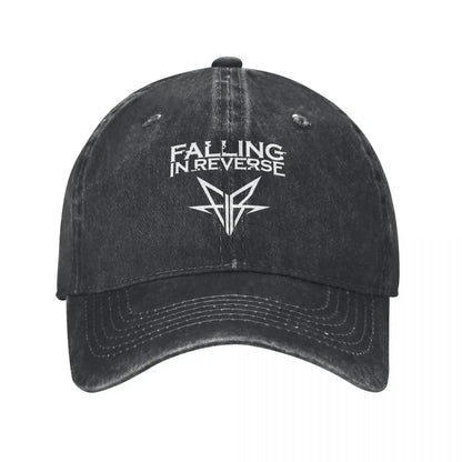 Falling In Reverse Vintage Distressed Denim Cap