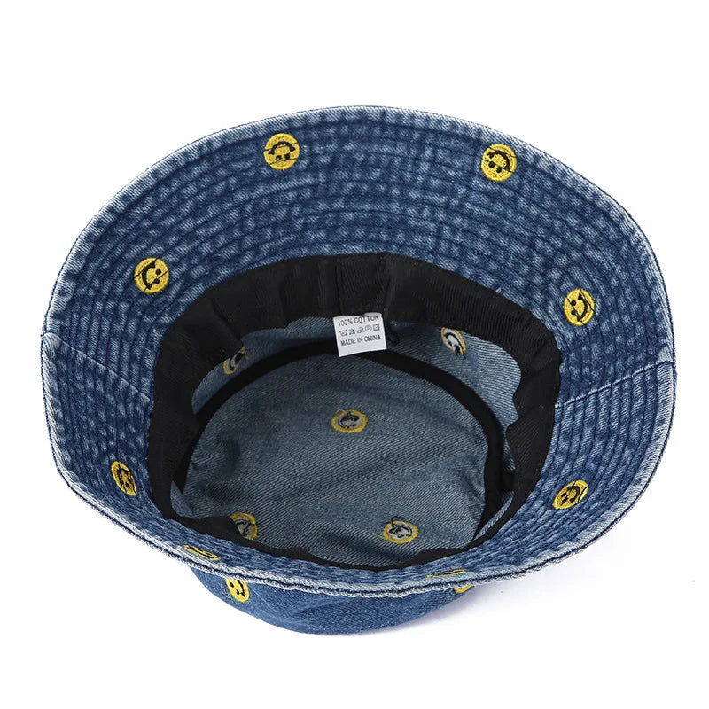 Denim Unisex Aesthetic Outdoor Travel Packable Fisherman Bucket Hat