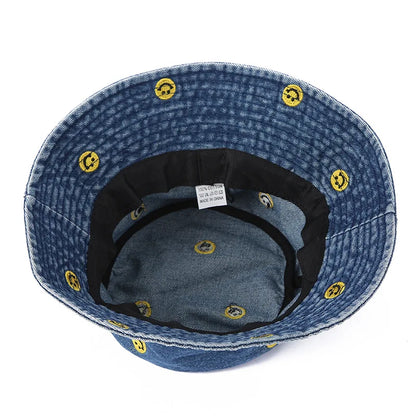 Denim Unisex Aesthetic Outdoor Travel Packable Fisherman Bucket Hat