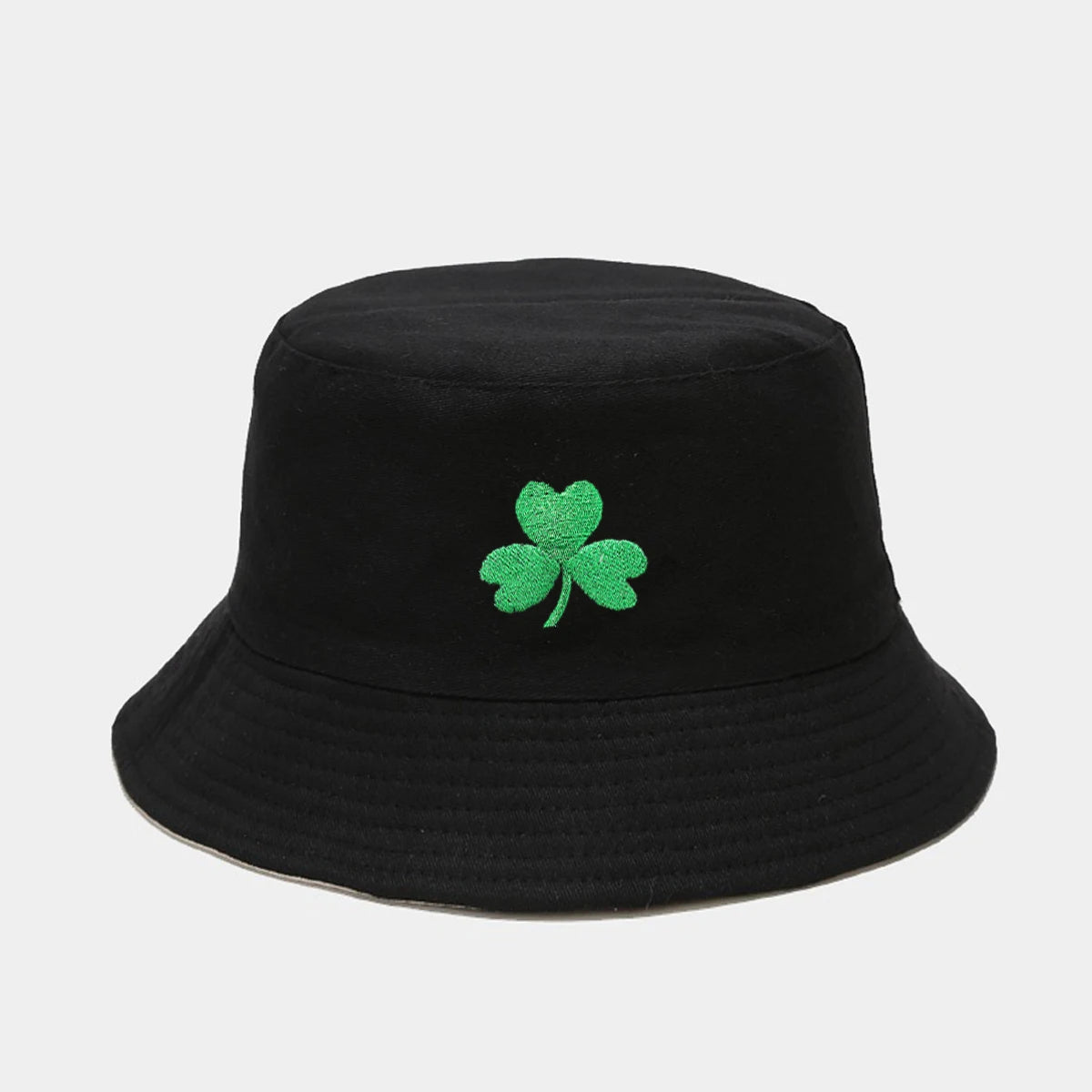 Shamrock Embroidered Sun Bucket Hat