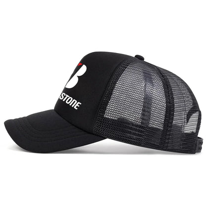 "B" Printed Half Mesh Baseball Cap Unisex
