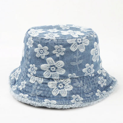 Denim Unisex Aesthetic Outdoor Travel Packable Fisherman Bucket Hat