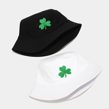 Shamrock Embroidered Sun Bucket Hat