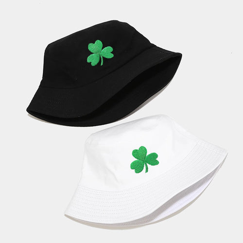 Shamrock Embroidered Sun Bucket Hat
