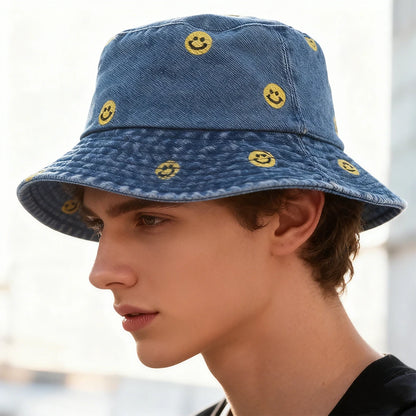 Denim Unisex Aesthetic Outdoor Travel Packable Fisherman Bucket Hat