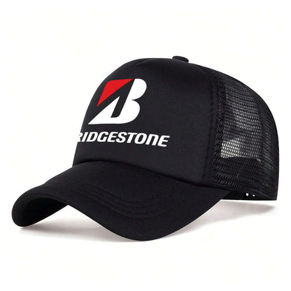 "B" Printed Half Mesh Baseball Cap Unisex