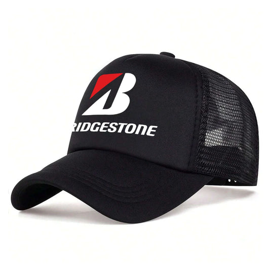 "B" Printed Half Mesh Baseball Cap Unisex