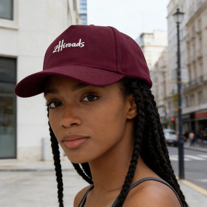 Vintage Burgundy Embroidery Baseball Cap