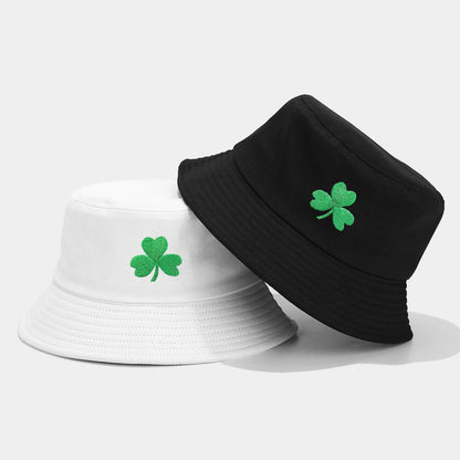 Shamrock Embroidered Sun Bucket Hat