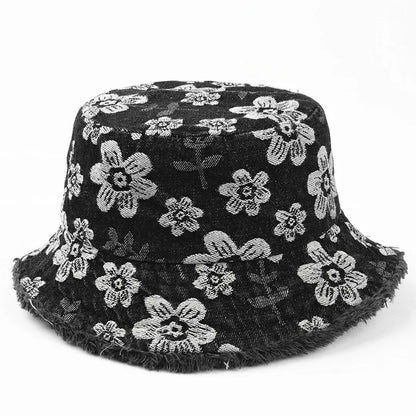 Denim Unisex Aesthetic Outdoor Travel Packable Fisherman Bucket Hat