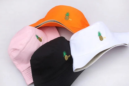 Pineapple Embroidered Hip Hop Summer Bucket Hat