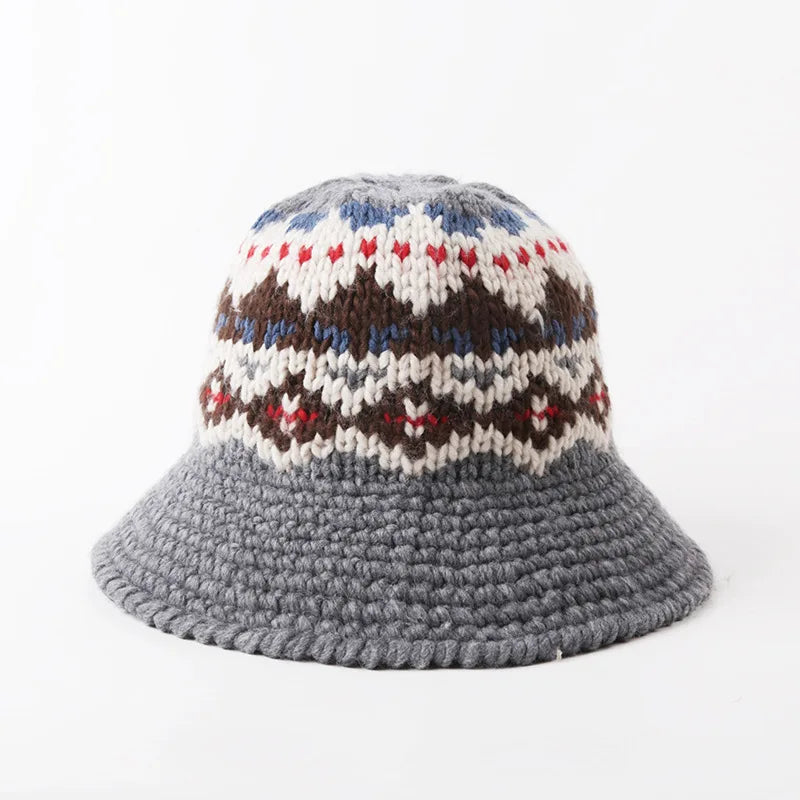 Thickened Warm Knitted Winter Bucket Hat