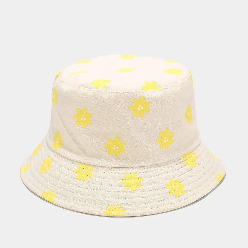 Cotton Flower Print Bucket Hat