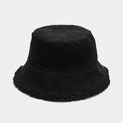 Reversible Corduroy Faux Fur Bucket Hat
