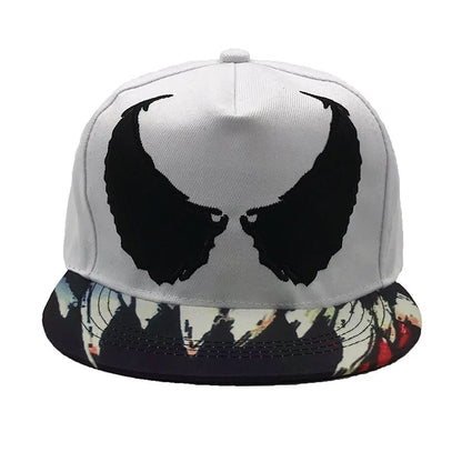 Venom Large Eyes Embroidery Wing Pattern Snapback Cap Unisex