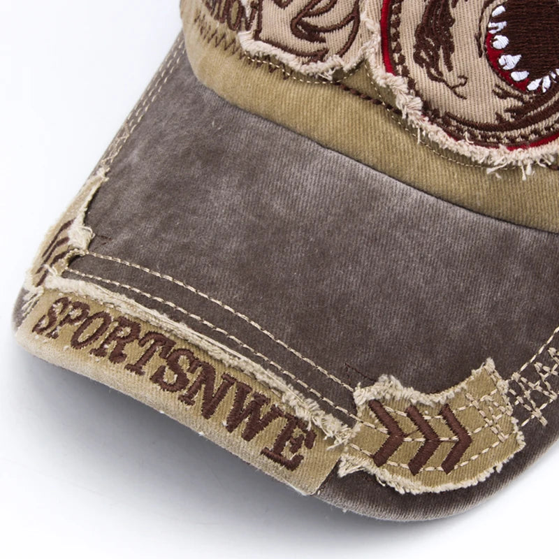 Cotton Shark Embroidered Casual Unisex Baseball Cap