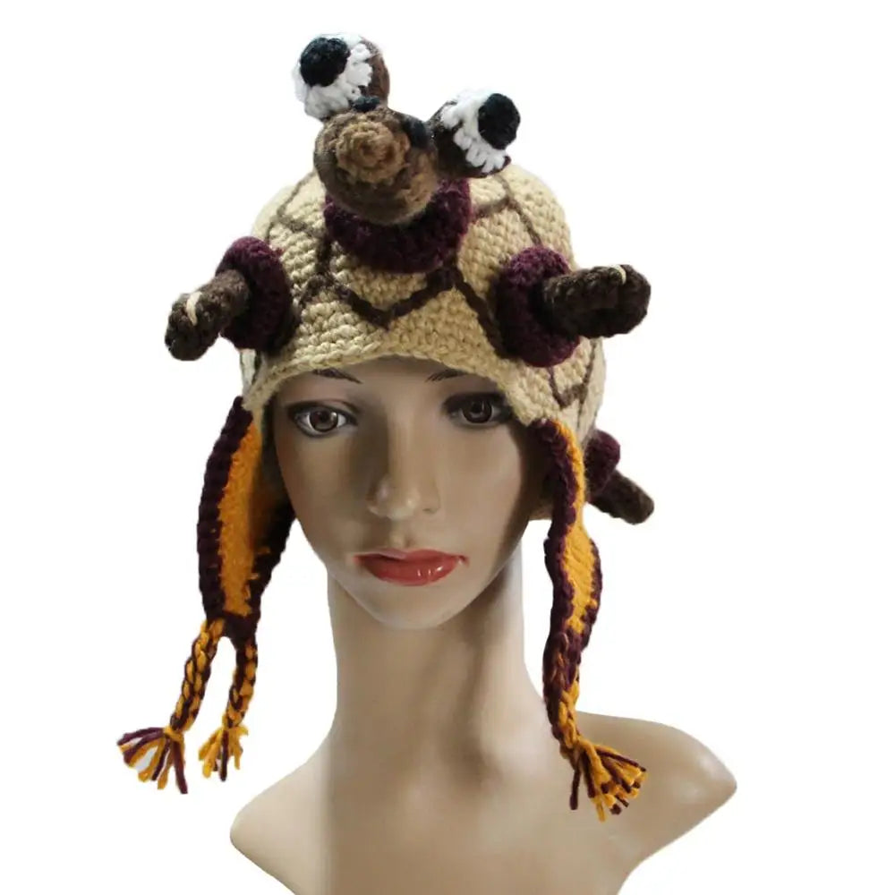 Knitted Tortoise Earmuff Braided Bucket Hat