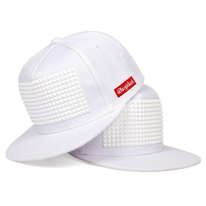Casual Solid Color Offset Print Flat Brim Cap
