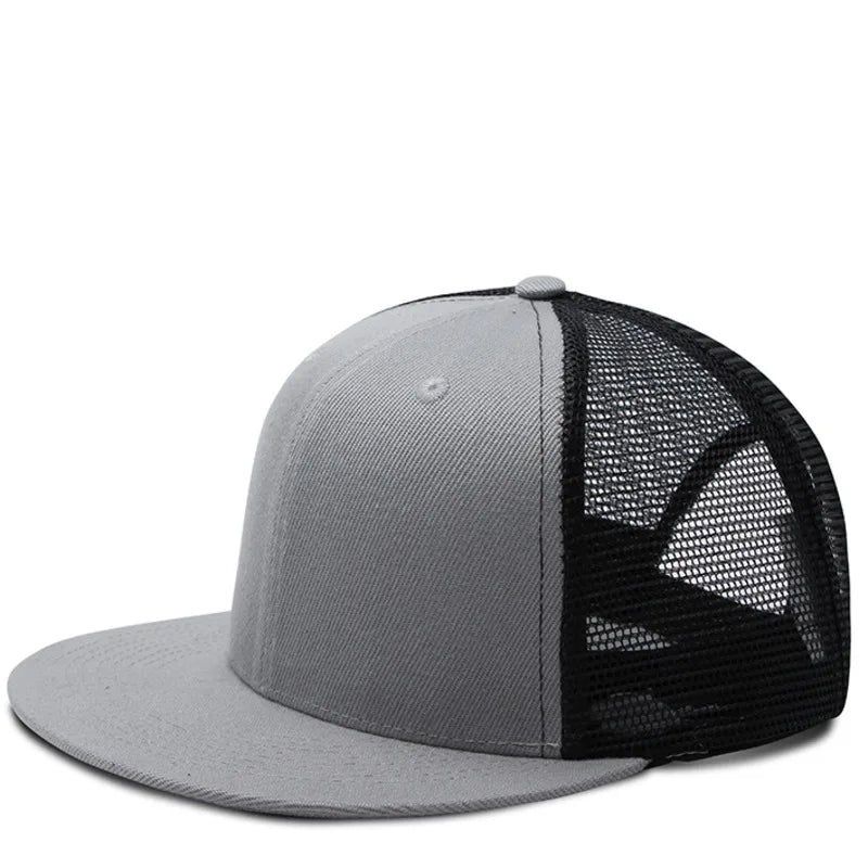 Adult Solid Color Mesh Hip Hop Snapback Cap