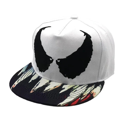 Venom Large Eyes Embroidery Wing Pattern Snapback Cap Unisex