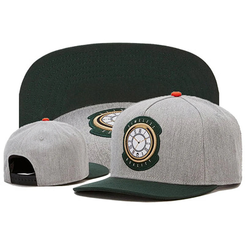 Clock Embroidered Hip-Hop Baseball Cap