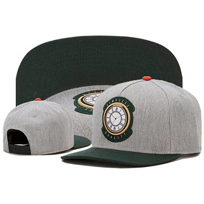 Clock Embroidered Hip-Hop Baseball Cap