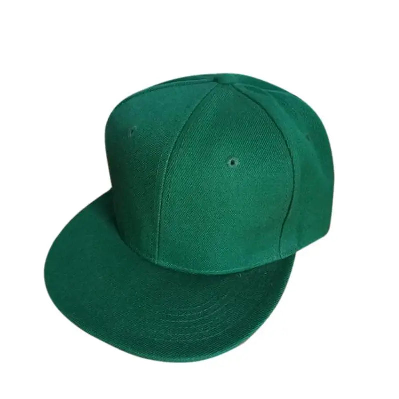Solid Flat Brim Plain Snapback Cap For Street Dance