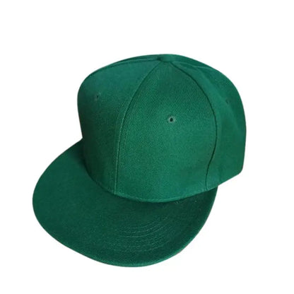 Solid Flat Brim Plain Snapback Cap For Street Dance