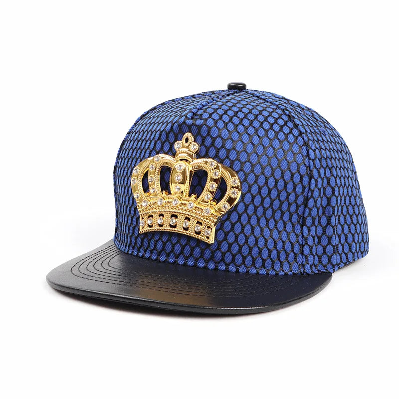 Crown Europe Logo Flat Brim Hip Hop Cap