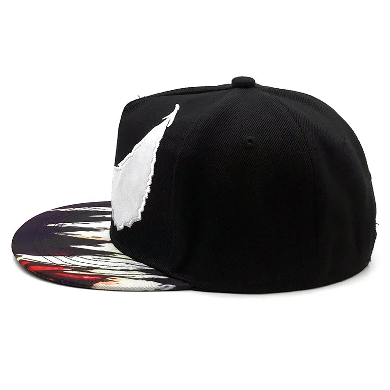 Venom Large Eyes Embroidery Wing Pattern Snapback Cap Unisex