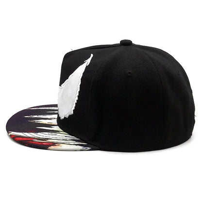 Venom Large Eyes Embroidery Wing Pattern Snapback Cap Unisex