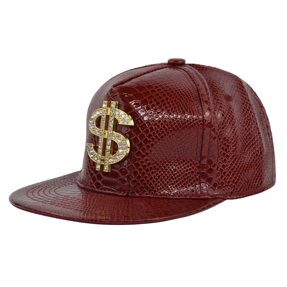 Unisex Cross Metal Label Hip-hop Flat Brim Cap