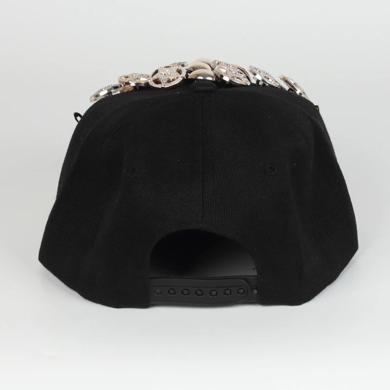 Punk Rivet Metal Brim Snapback Cap