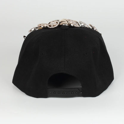 Punk Rivet Metal Brim Snapback Cap