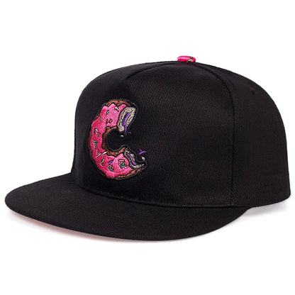 Donut Embroidered Adjustable Snapback Baseball Hat