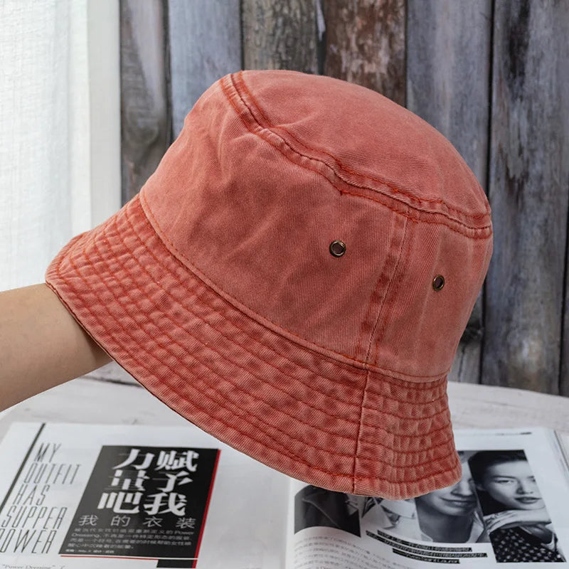 Unisex Washed Denim Casual Summer Bucket Hat