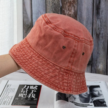 Unisex Washed Denim Casual Summer Bucket Hat