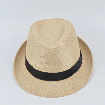 Men's Spring Summer Linen Jazz Fedora Classic Bowler Hat