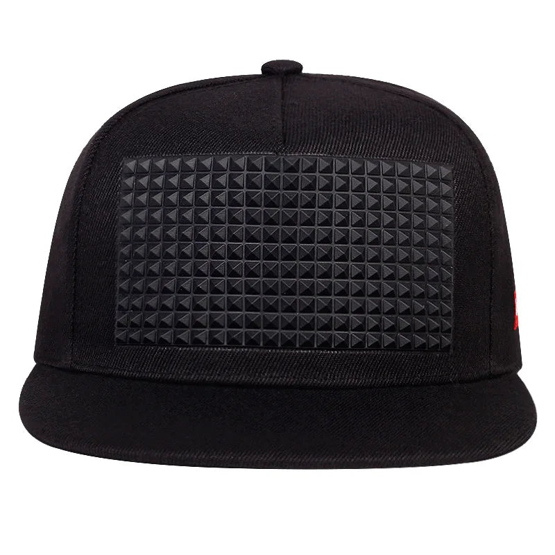 Casual Solid Color Offset Print Flat Brim Cap