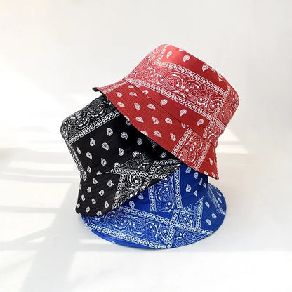 Unisex Cashew Flower Reversible Cotton Bucket Hat