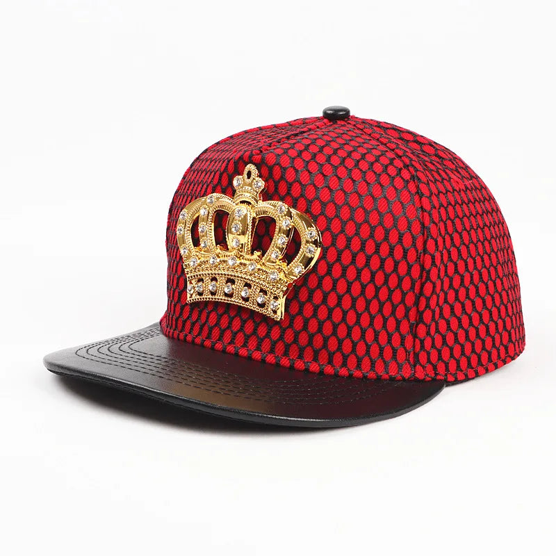 Crown Europe Logo Flat Brim Hip Hop Cap